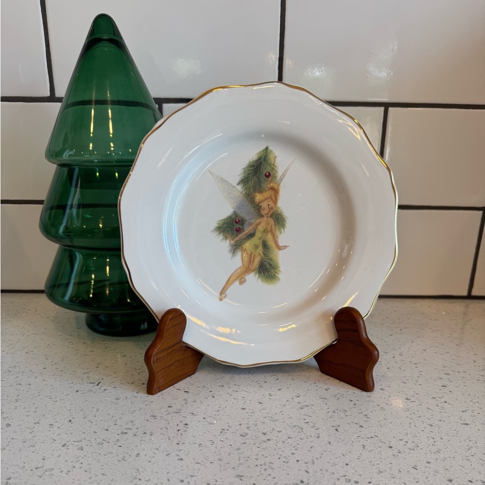 Vintage Holiday Disney 9” Plate with Tinkerbell
